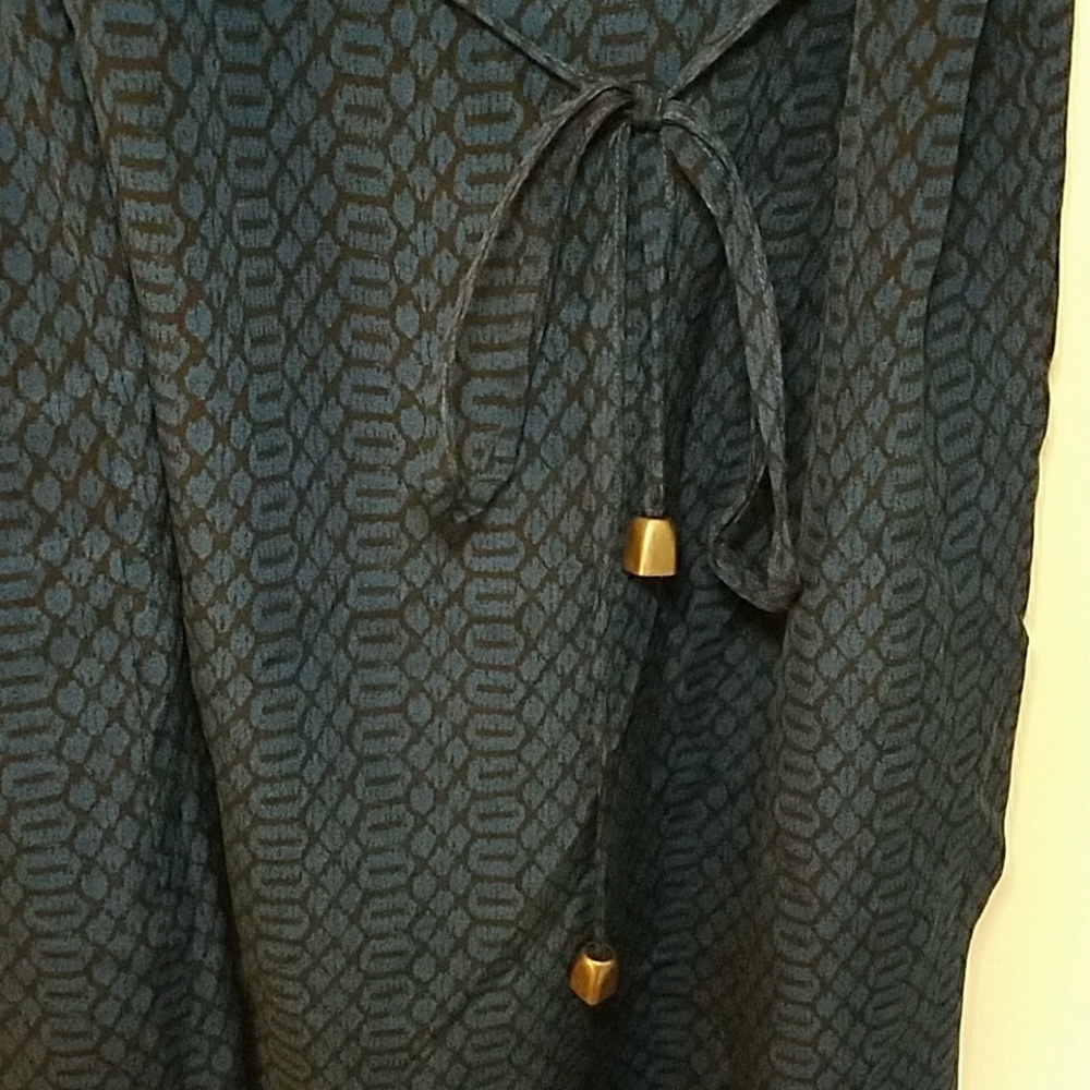Joie Black and Blue Sill Tie Waist Dress - Picture 3 of 8